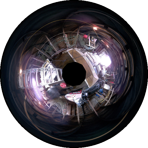 Panoramic image of scan location 8 of the interior of the NWTC bonded warehouse building from the Leica BKL 360.