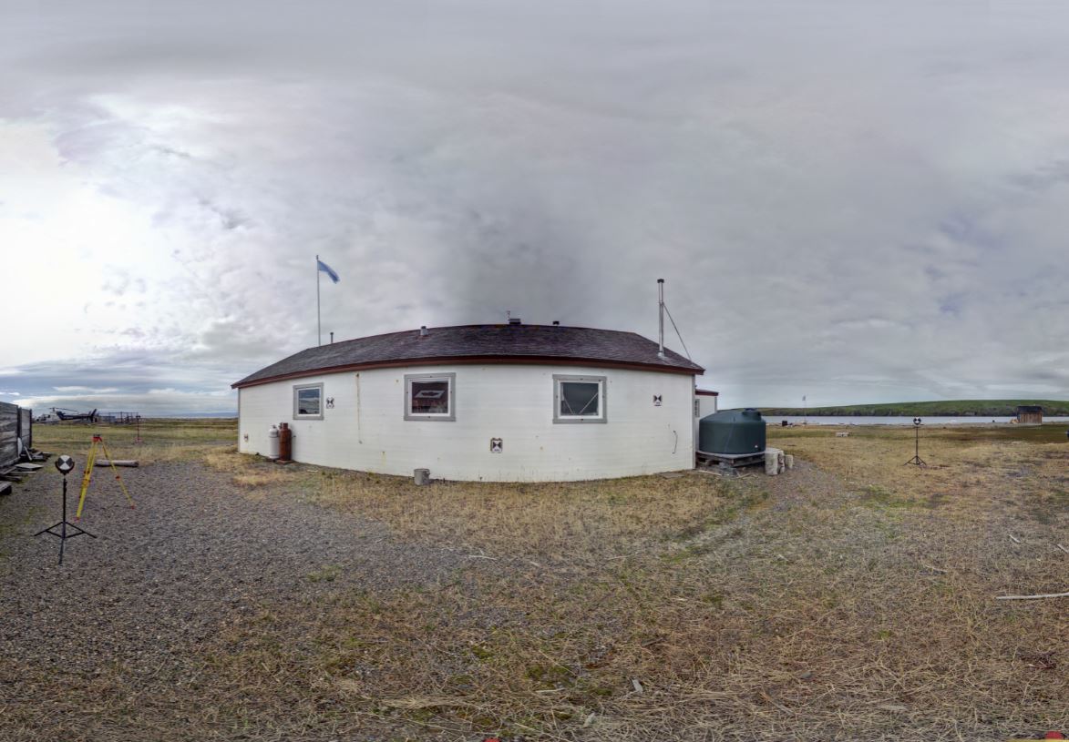 Panoramic view of the Pacific Steam Whaling Co. Community House from the Z+F 5010X, scanning location 7.