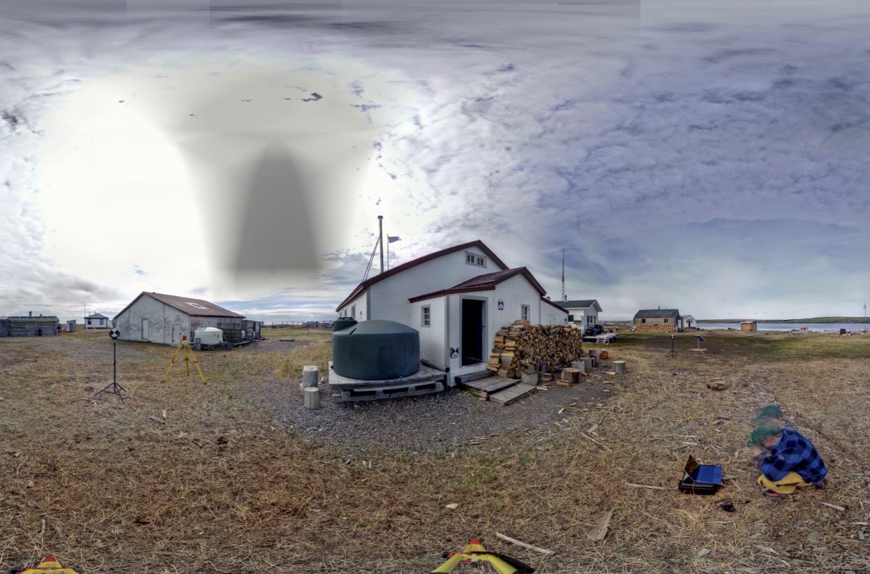 Panoramic view of the Pacific Steam Whaling Co. Community House from the Z+F 5010X, scanning location 9.