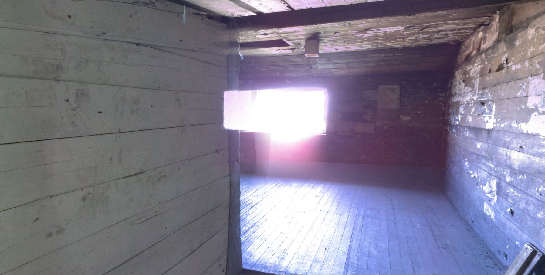 Panoramic view of scanning location 4 of the interior of Small House no.11 on Herschel Island