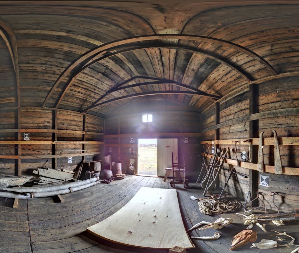 Panoramic view of the Pacific Steam Whaling Co. Bonehouse central bay from the Z+F 5010x, scanning location 2