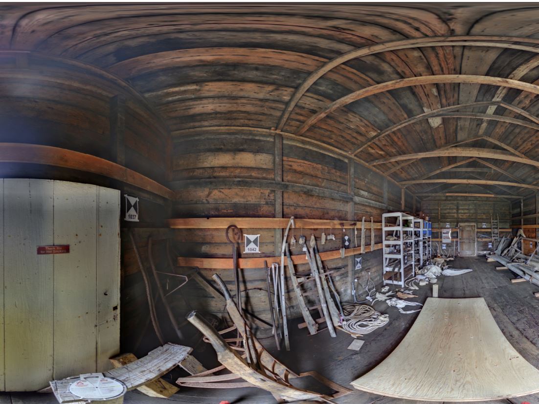 Panoramic view of the Pacific Steam Whaling Co. Bonehouse central bay from the Z+F 5010x, scanning location 4