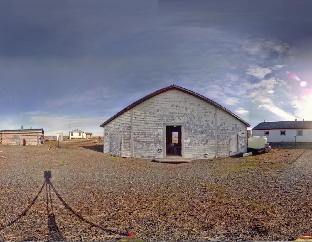 Panoramic view of the Pacific Steam Whaling Co. Bonehouse from the Z+F 5010X, scanning location 6.
