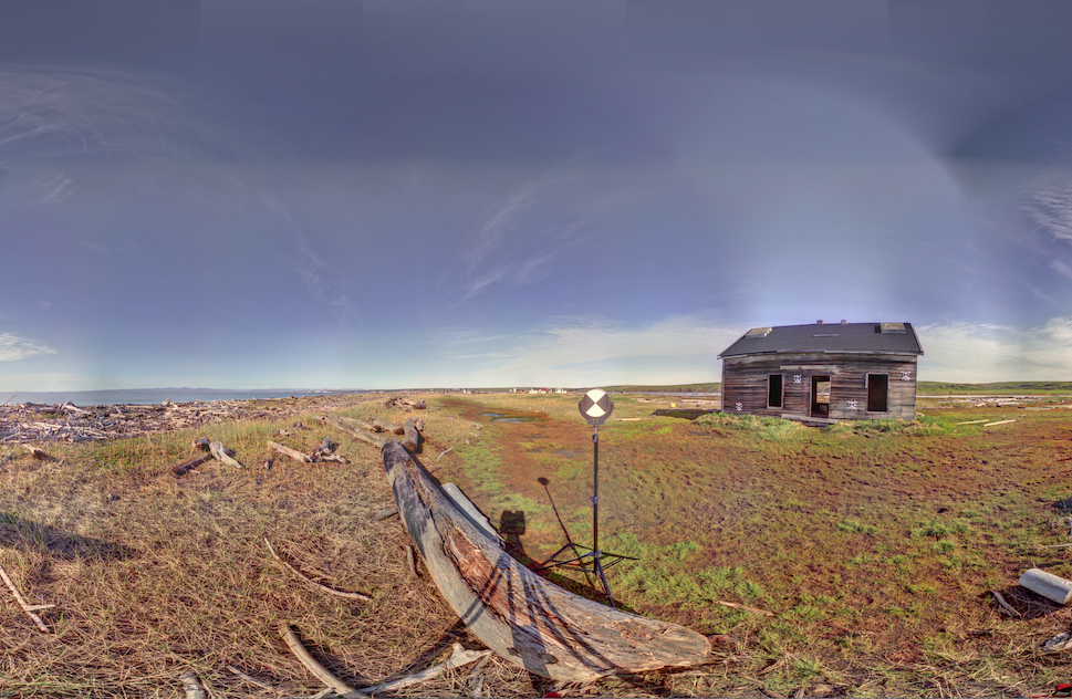 Panoramic view of the exterior of the Anglican Mission House from scanning location 1