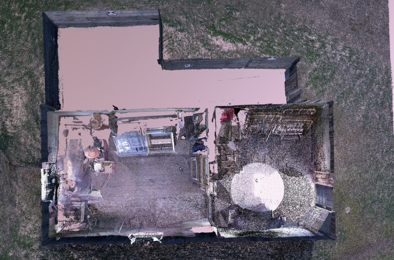 Point cloud showing the interior of small house, number 12. Photo source: Capture2Preserv project.