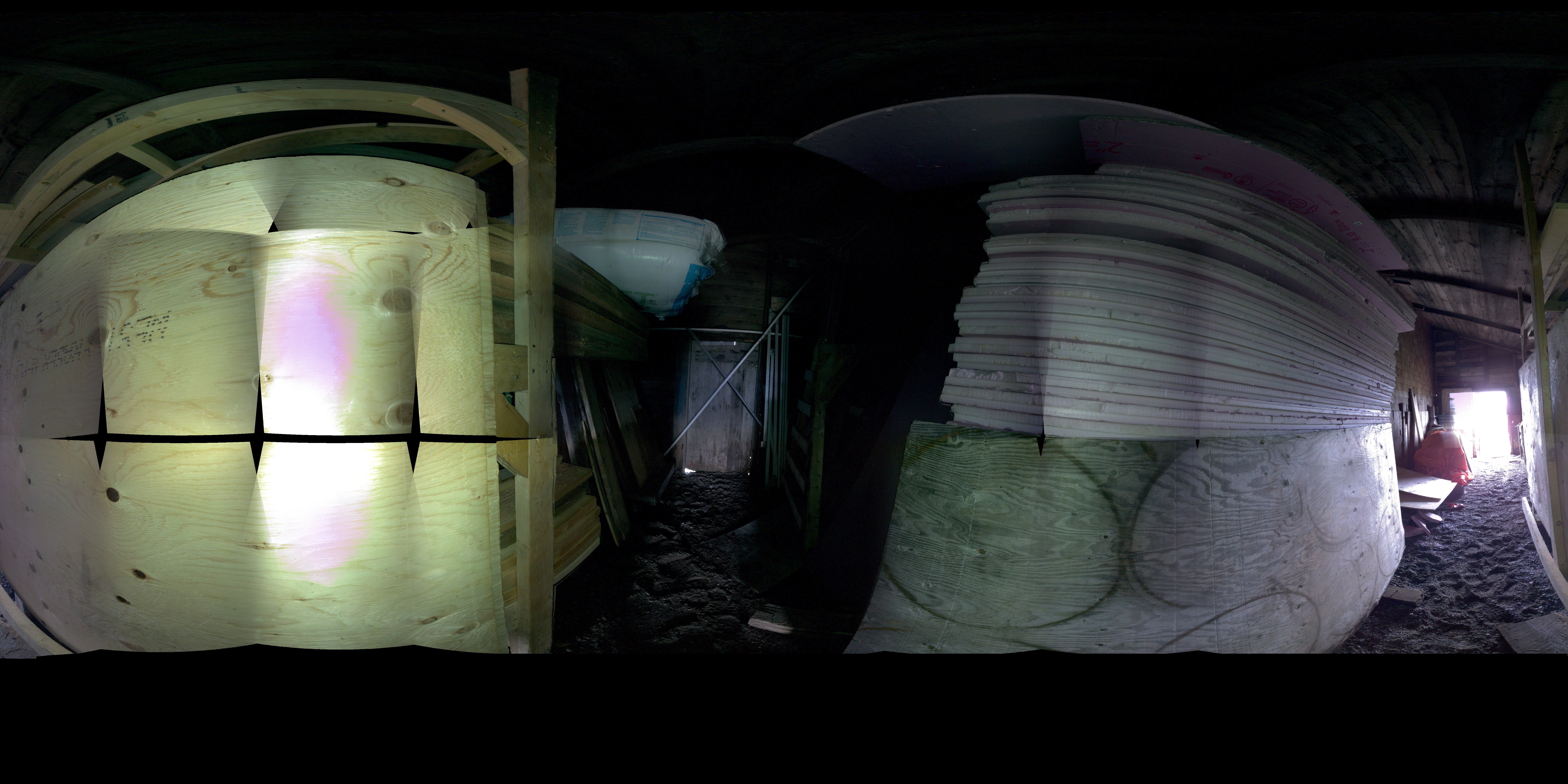 Panoramic view of the Pacific Steam Whaling Co. Bonehouse interior from the Leica BKL 360, scanning location 2