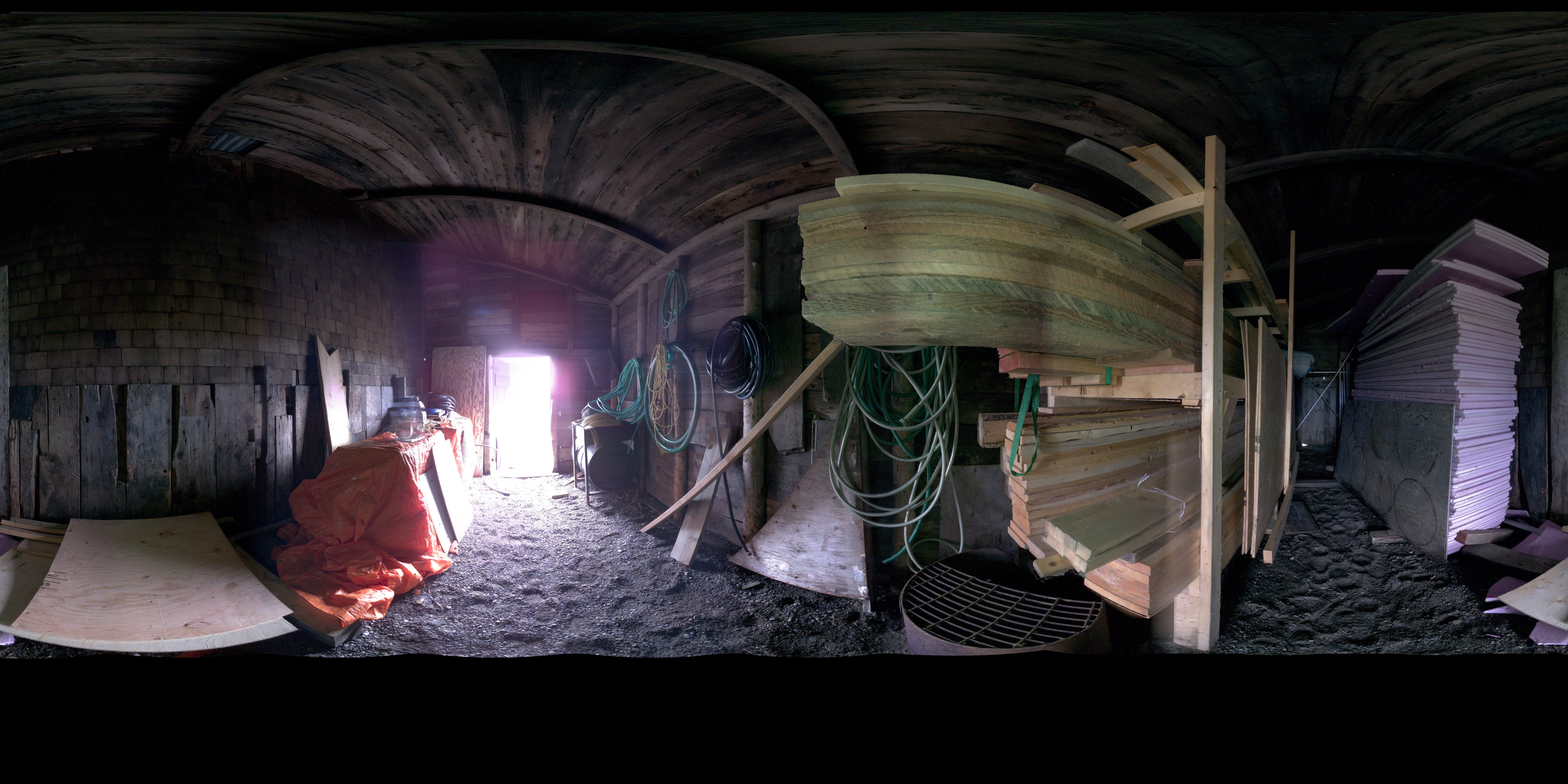 Panoramic view of the Pacific Steam Whaling Co. Bonehouse interior from the Leica BKL 360, scanning location 4
