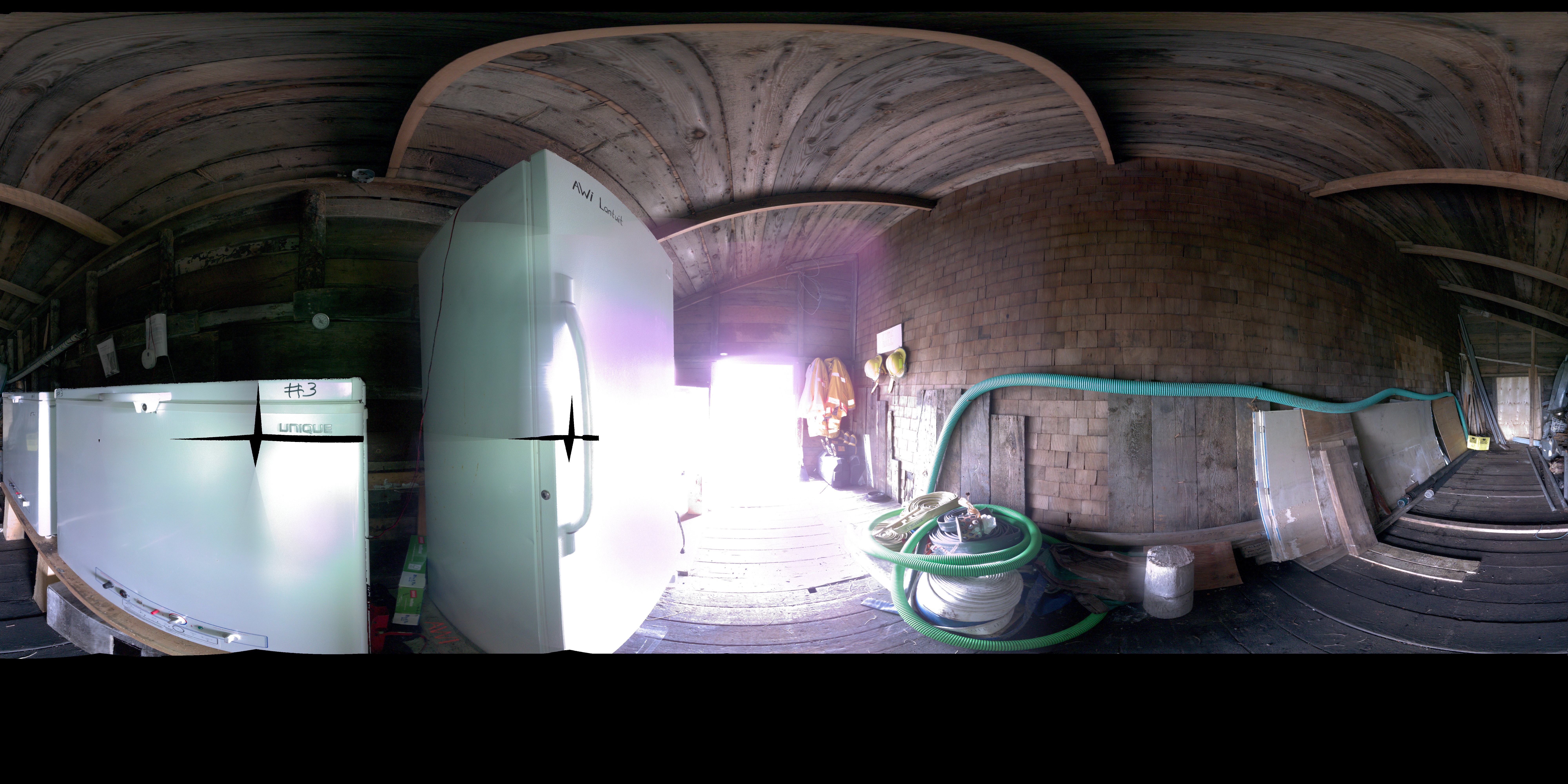 Panoramic view of the Pacific Steam Whaling Co. Bonehouse interior from the Leica BKL 360, scanning location 5