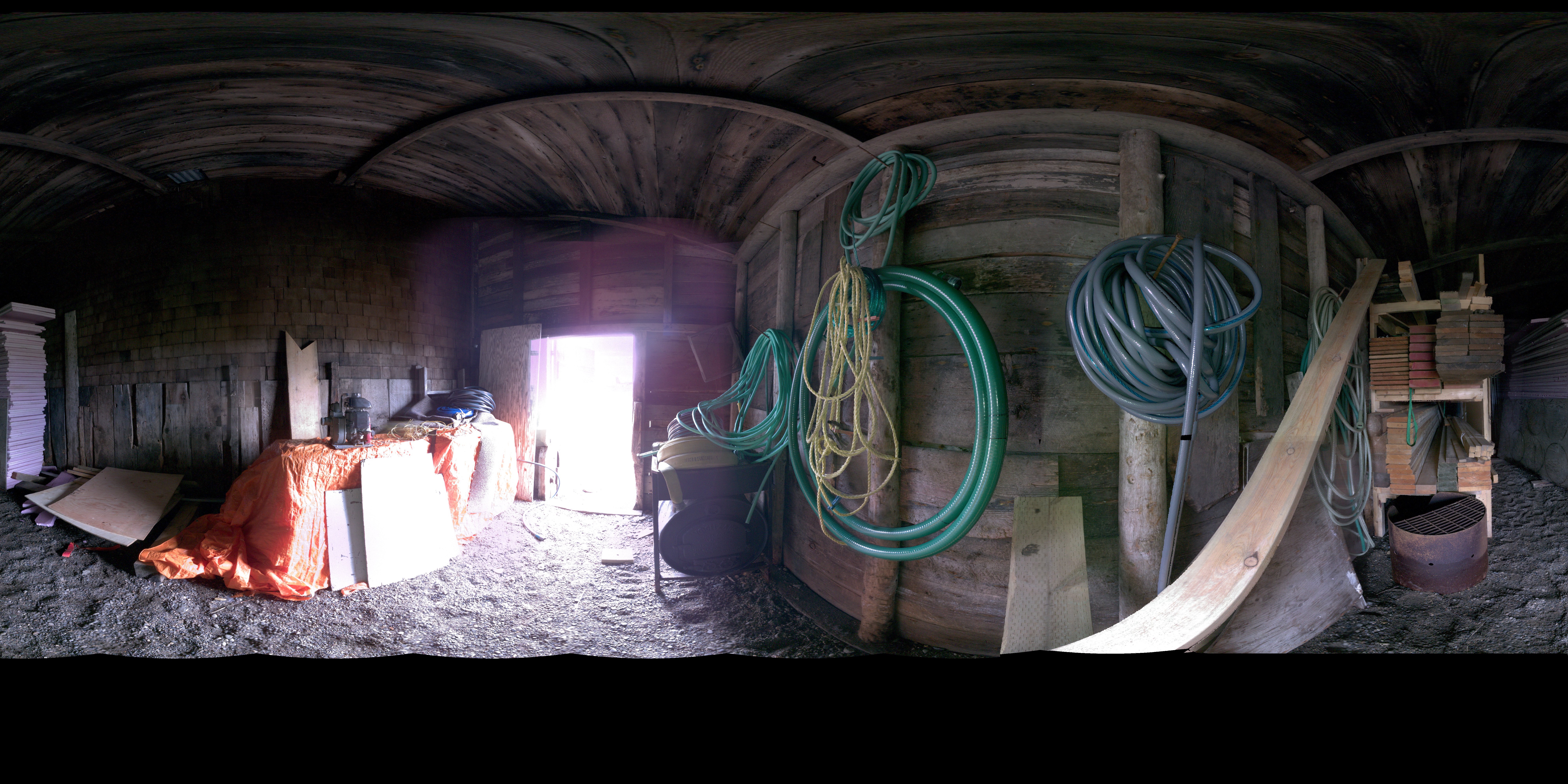 Panoramic view of the Pacific Steam Whaling Co. Bonehouse interior from the Leica BKL 360, scanning location 5