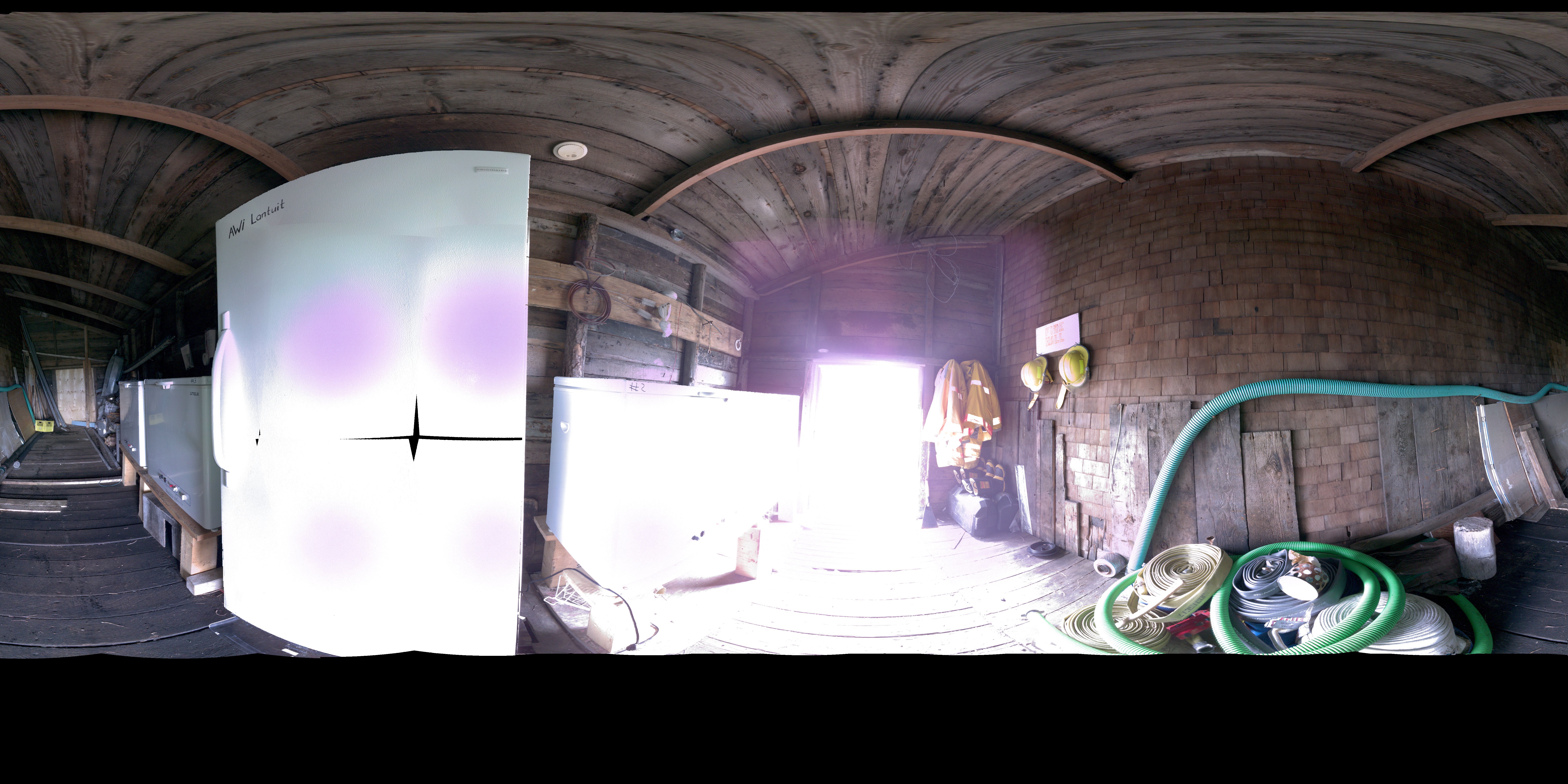 Panoramic view of the Pacific Steam Whaling Co. Bonehouse interior from the Leica BKL 360, scanning location 6
