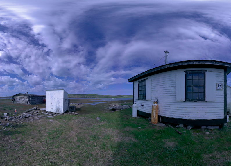 Panoramic view of the exterior of the RCCS Transmitter Station Building from scanning location 2