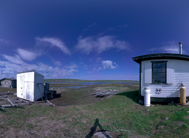 Panoramic view of the exterior of the RCCS Transmitter Station Building from scanning location 3