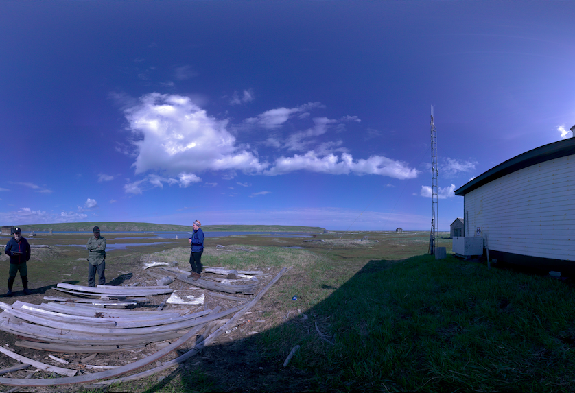 Panoramic view of the exterior of the RCCS Transmitter Station Building from scanning location 5