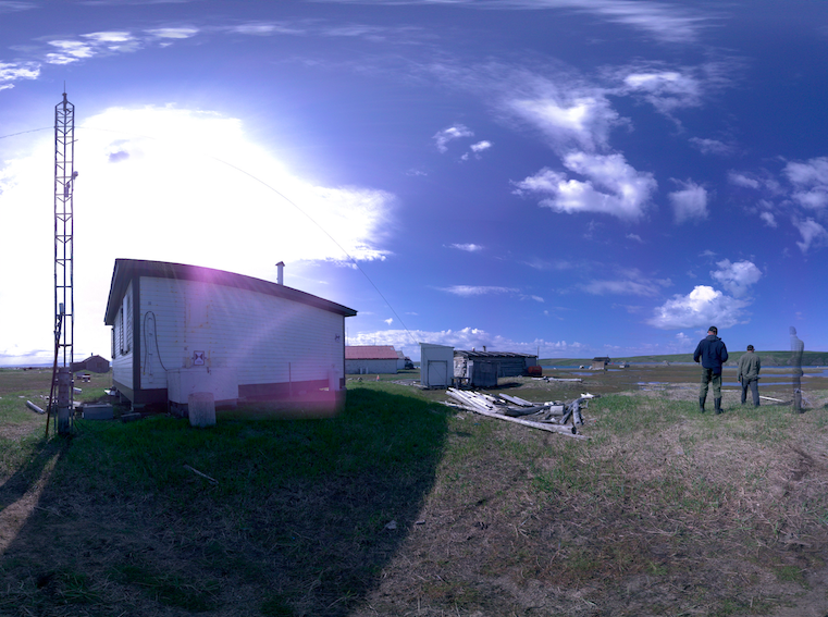 Panoramic view of the exterior of the RCCS Transmitter Station Building from scanning location 7