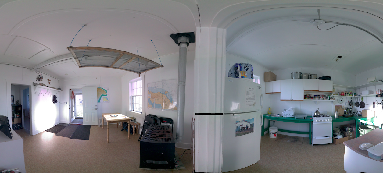 Panoramic view of the interior of the RCCS Transmitter Station Building from scanning location 2
