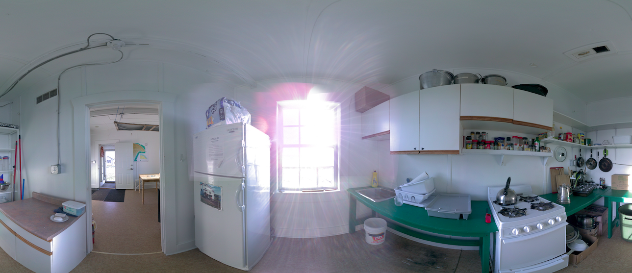 Panoramic view of the interior of the RCCS Transmitter Station Building from scanning location 3