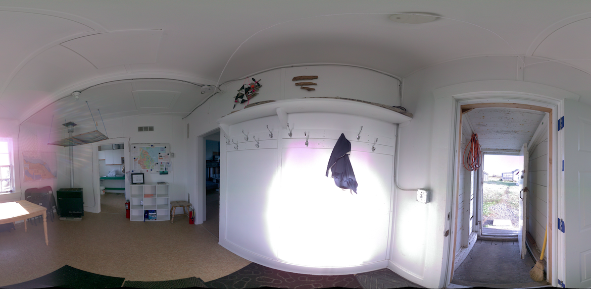 Panoramic view of the interior of the RCCS Transmitter Station Building from scanning location 1