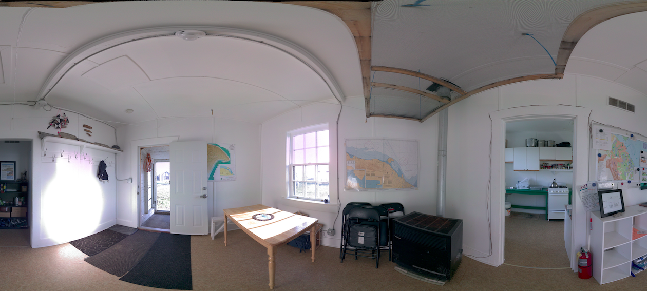 Panoramic view of the interior of the RCCS Transmitter Station Building from scanning location 11