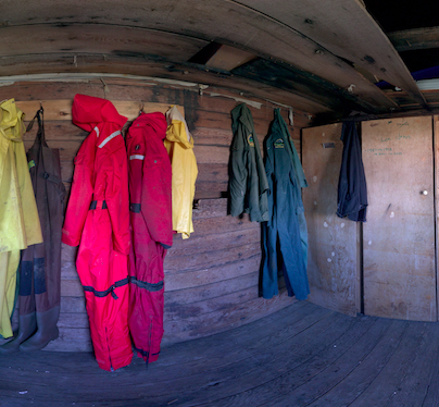 Image taken during the documentation of the interior of Captain James McKenna's Cabin with Leica BLK 360 terrestrial laser scanner. The interior of this building is used as storage for park's equipment. Photo Source: Capture2Preserv project