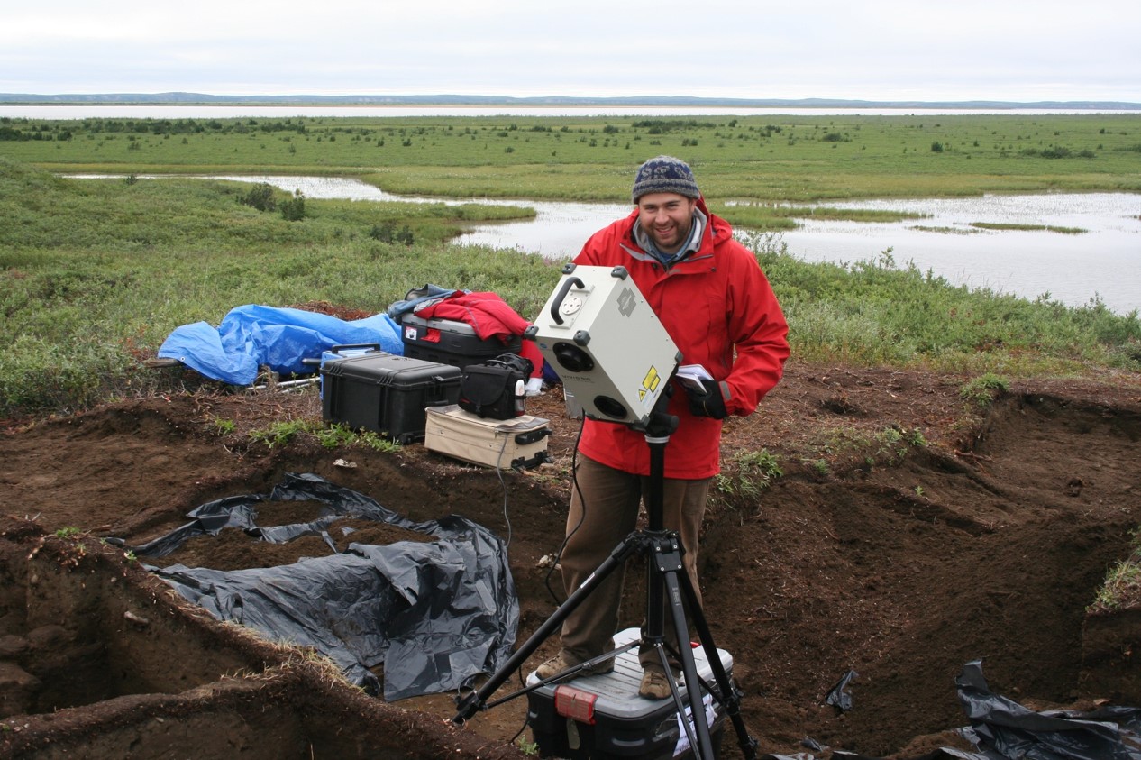 An early attempt to scan a sod house excavation