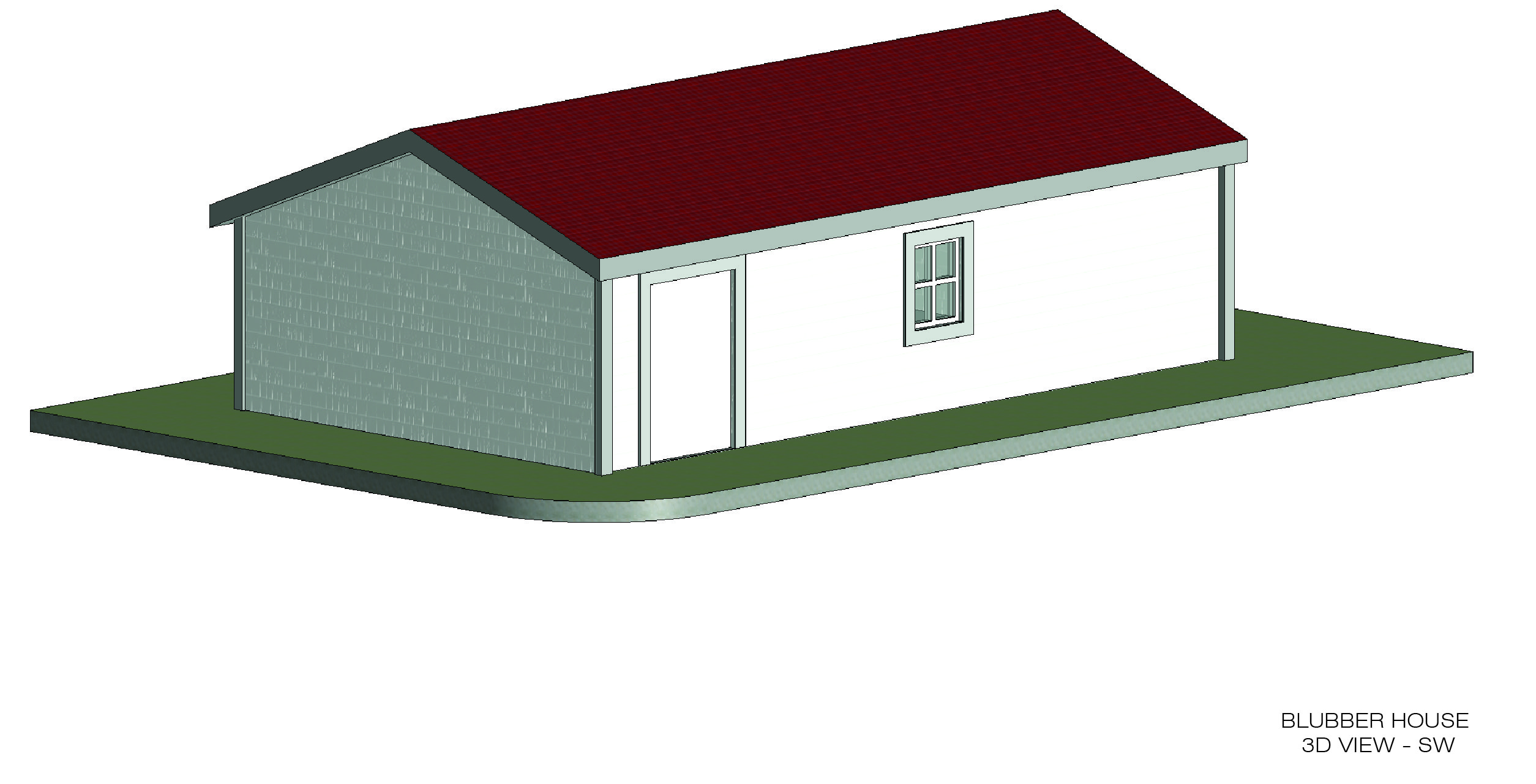 3D view of the blubber house, created in Revit based off the documentation with the terrestrial laser scanner.