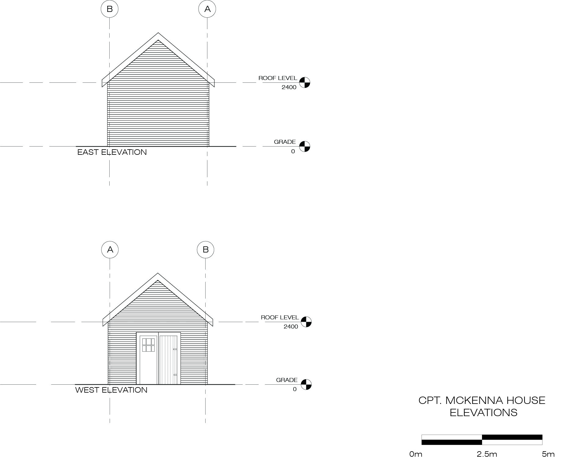 Architectural plans of McKenna's cabin, created in Revit based off of the documentation done by the terrestrial laser scanning. Photo source: Capture2Preserv project.