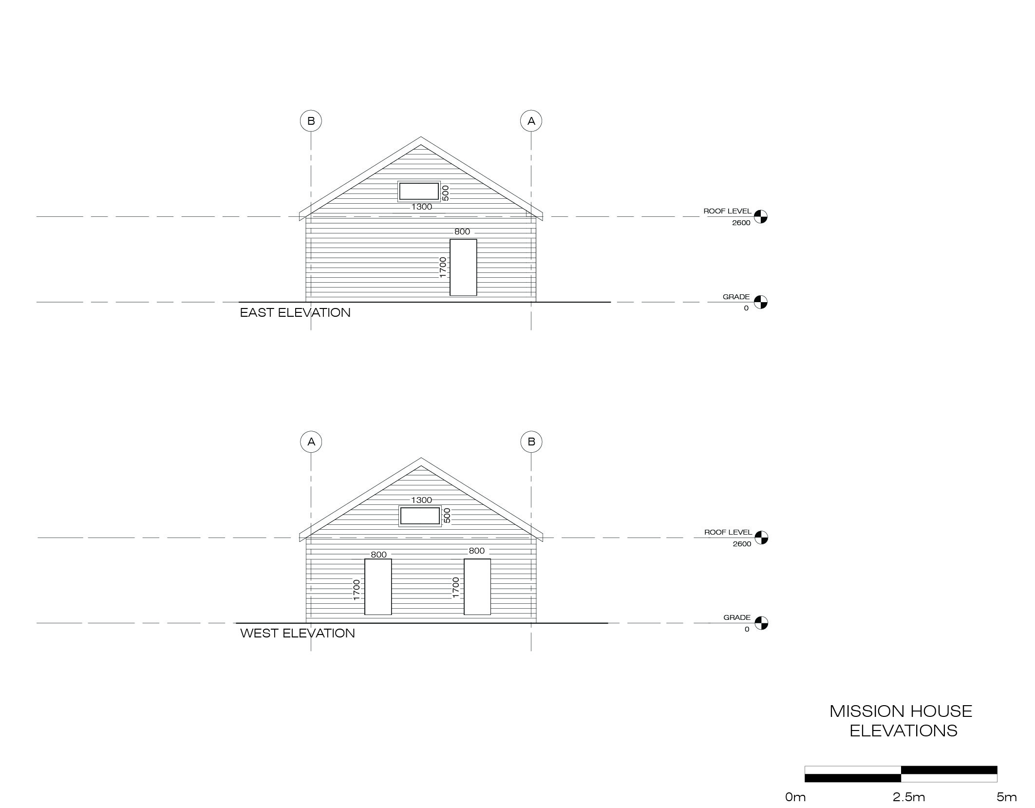 East and West Elevations of the Anglican Mission House