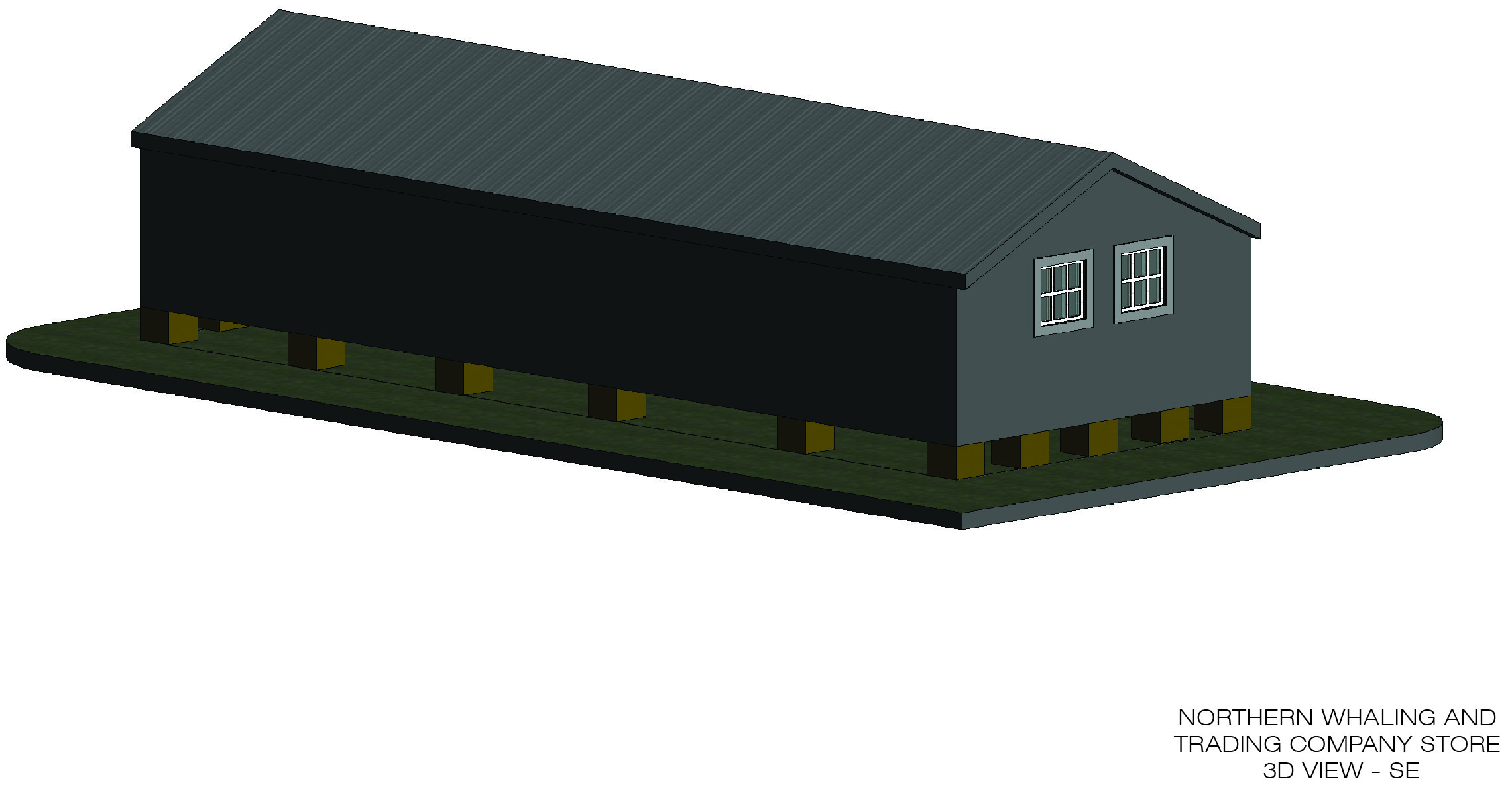Northern Whaling Trading Warehouse 3D View SE