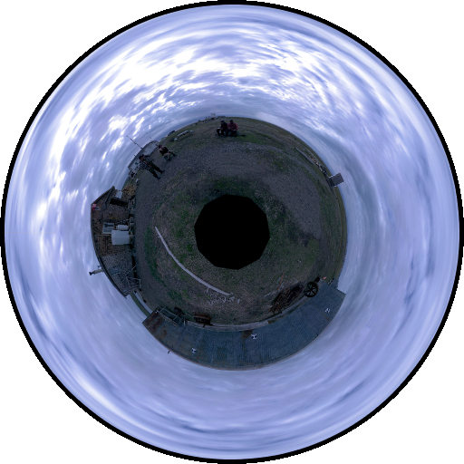 Panoramic image of scan location 14 of the NWTC bonded warehouse building from the Leica BKL 360.