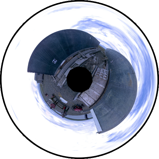Panoramic image of scan location 4 of the NWTC bonded warehouse building from the Leica BKL 360.