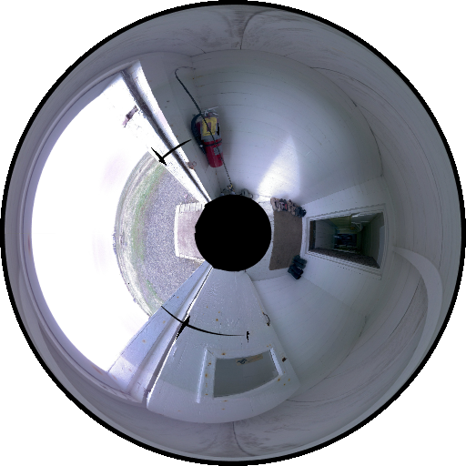 Panoramic image of the entrance of the Community House from the Leica BKL 360.